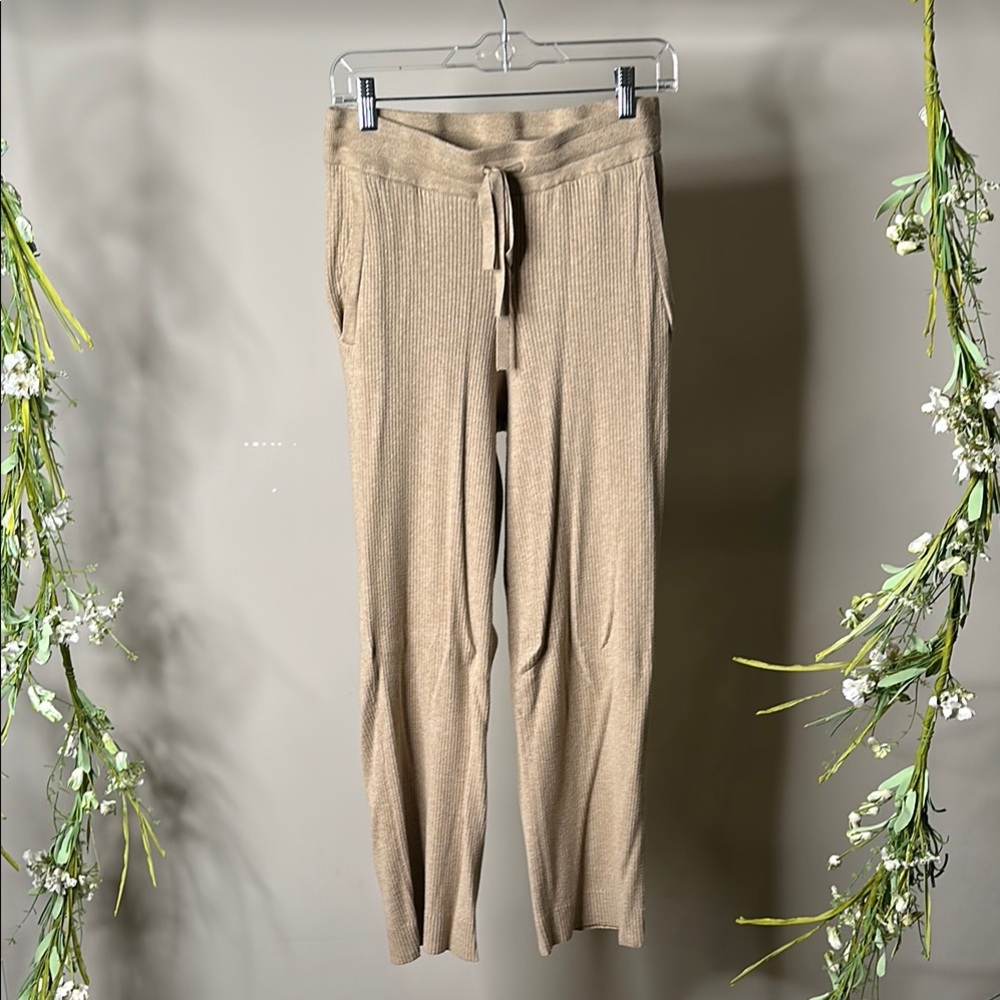 LOFT Tan Joggers with Relaxed Fit and Soft Texture